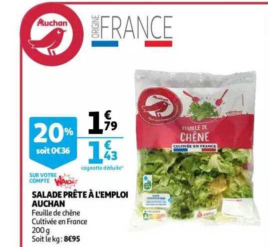 Salade Prête à L'emploi Auchan