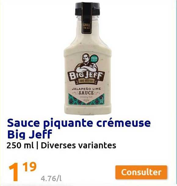 sauce piquante crémeuse big jeff 250ml