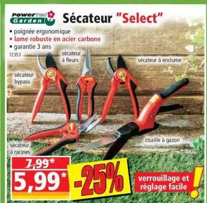 sécateur «select» power rec garden