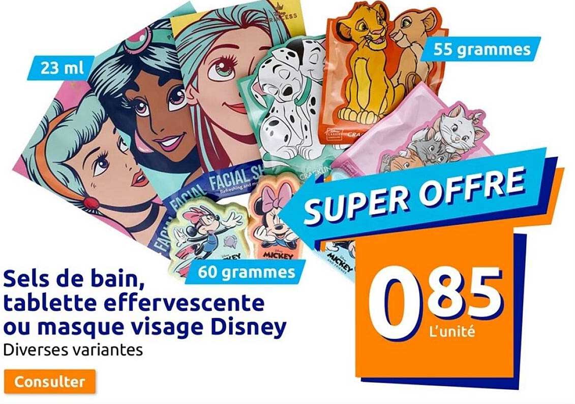 Sels De Bain, Tablette Effervescente Ou Masque Visage Disney