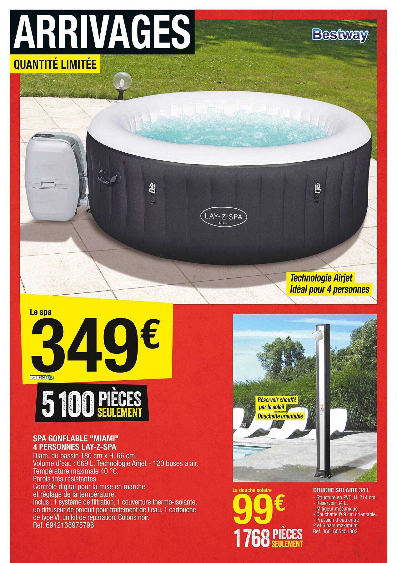 SPA gonflable «miami» 4 personnes lay-Z-spa