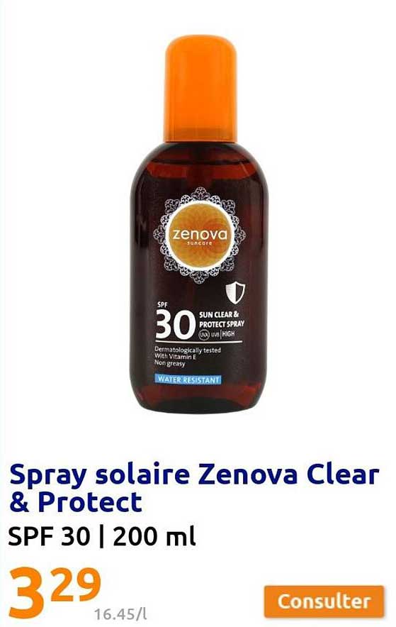 Spray Solaire Zenova Clear & Protect
