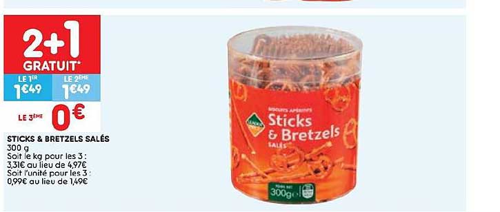 sticks & bretzels salés 300g