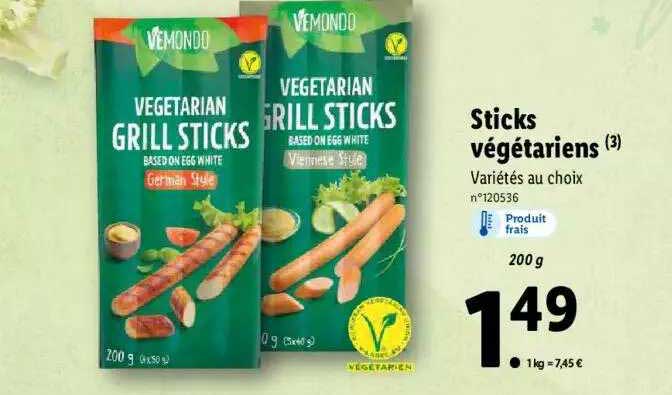 sticks végétariens