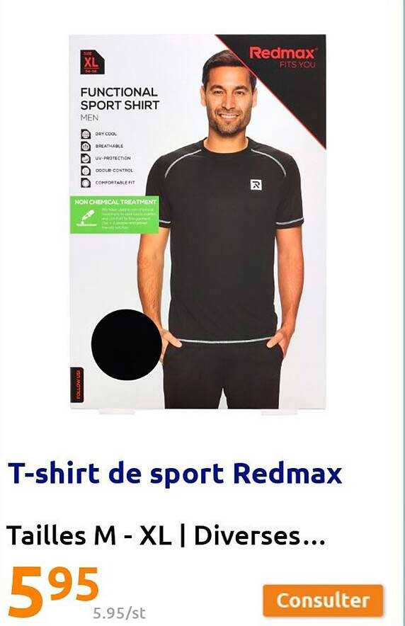 T-shirt De Sports Redmax Teillles M-XL