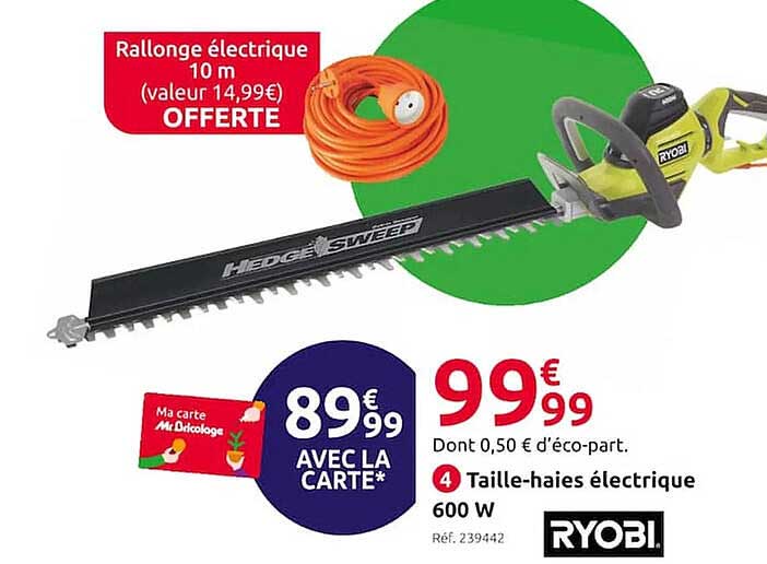 taille-haies électrique 600 w ryobi
