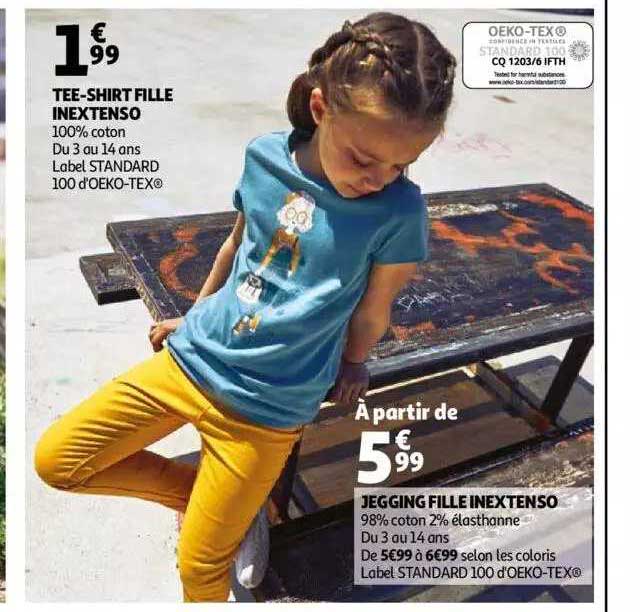 tee-shirt fille inextenso , jegging fille inextenso