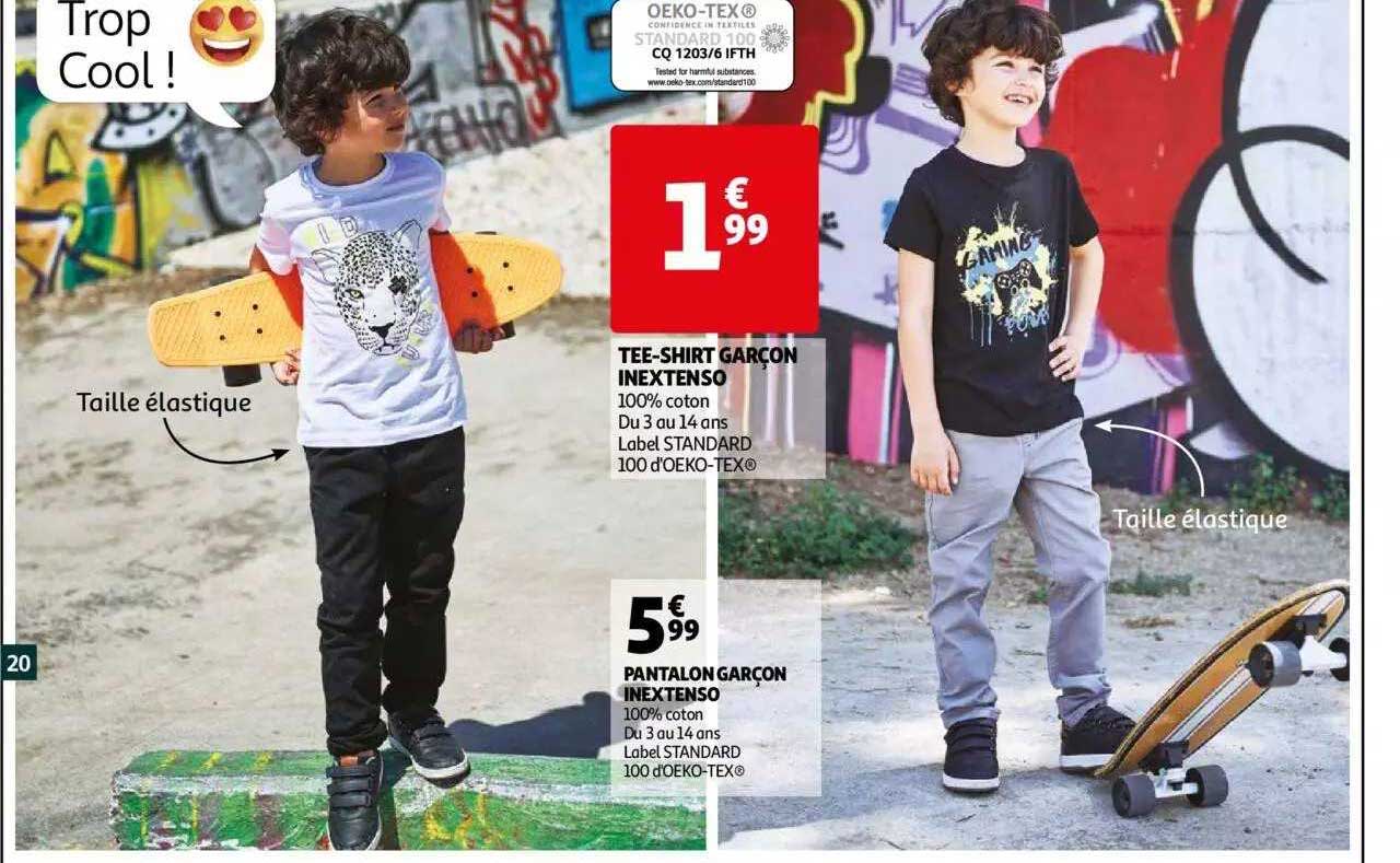 tee-shirt garçon inextenso , pantalon garçon inextenso