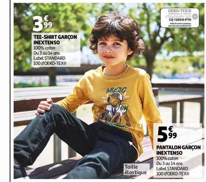 Tee-shirt Garçon Inextenso , Pantalon Garçon Inextenso