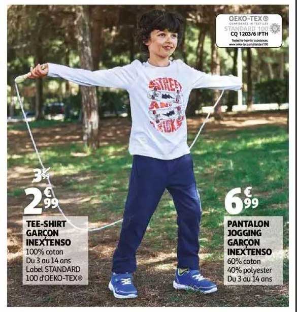 tee-shirt garçon inextenso, pantalon jogging garçon inextenso