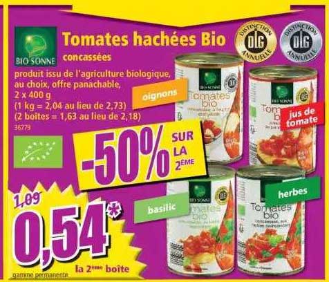 tomates hachées bio bio sonne