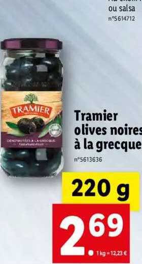 Tramier Olives Noires à La Grecque