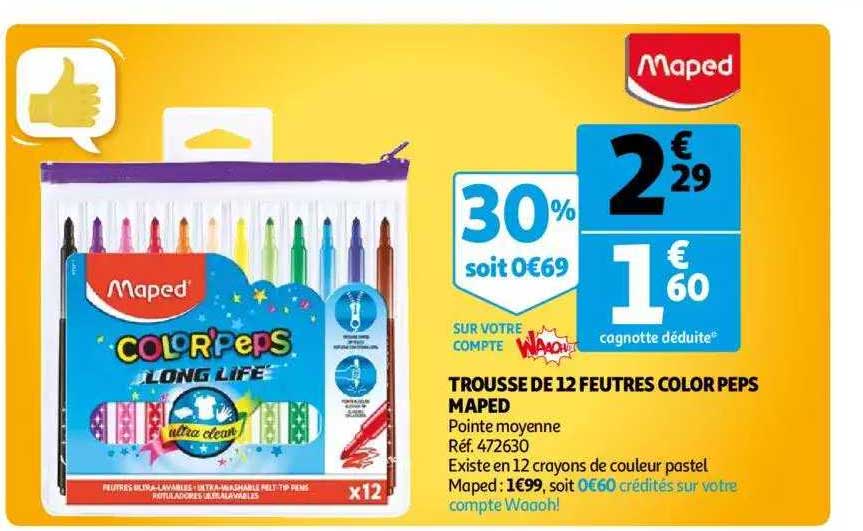 trousse de 12 feutres color peps maped