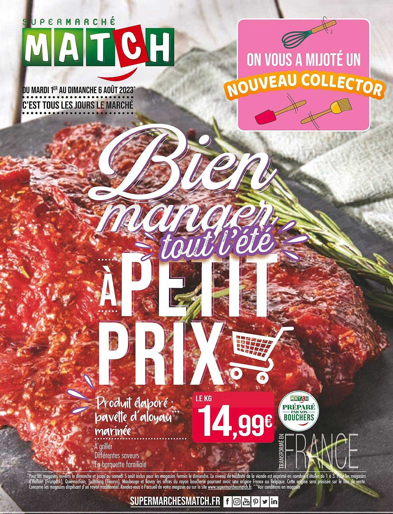 produit élaboré : bavette d'aloyau marinée