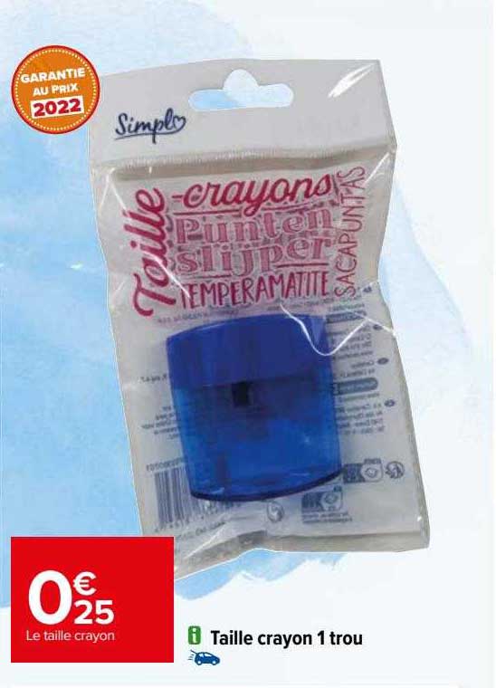 taille crayon 1 trou simpl