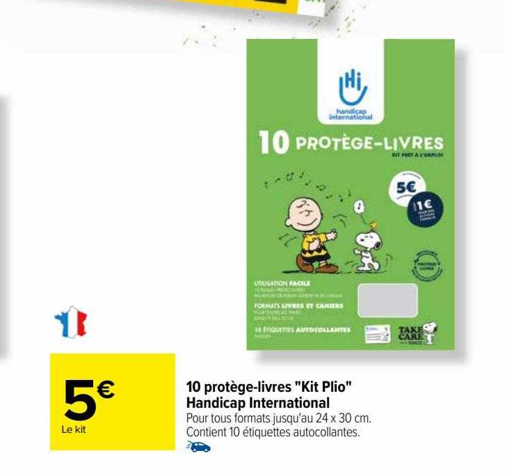 10 protège-livres "kit plio" handicap international