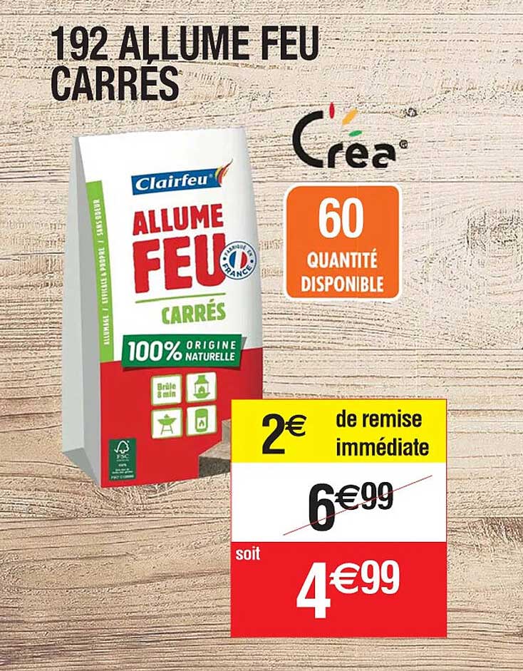 192 allume feu carrés clairfeu