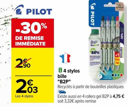4 stylos bill "b2p" pilot