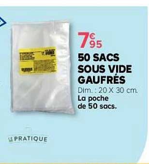 50 sacs sous vide gaufrés
