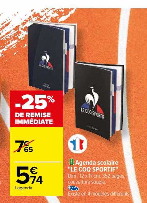 agenda scolaire "le coq sportif"