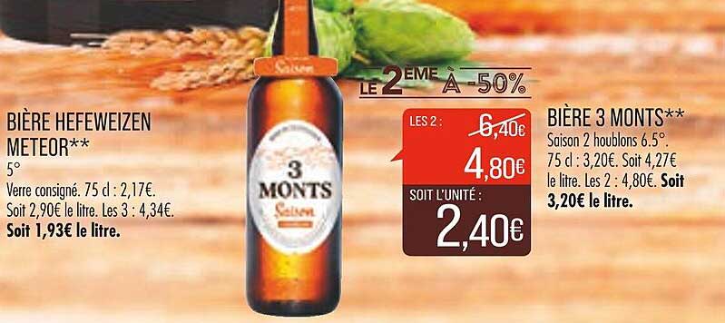 bière hefeweizen meteor, bière 3 monts