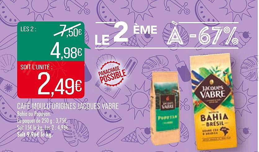 Café Moulu Origines Jacques Vabre