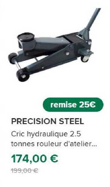 cric hydraulique 2.5 tonnes rouleur d'atelier... précision steel