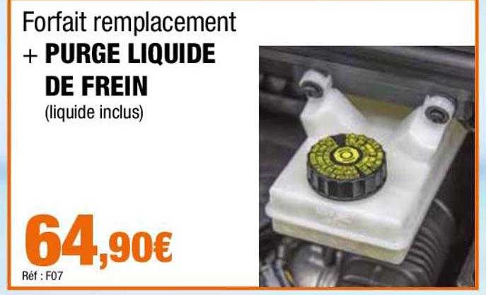 forfait remplacement + purge liquide de frein