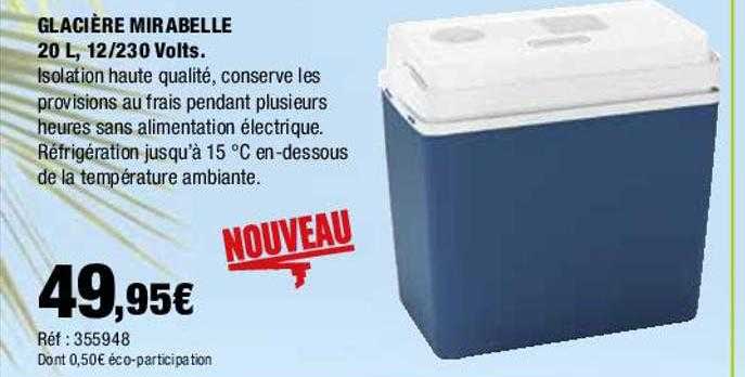 glacière mirabelle 20l, 12/230 volts