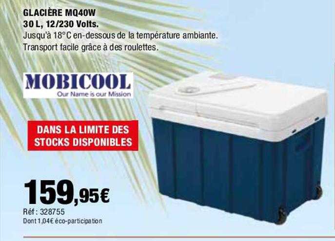 glacière mq40w 30l, 12/230 volts mobicool