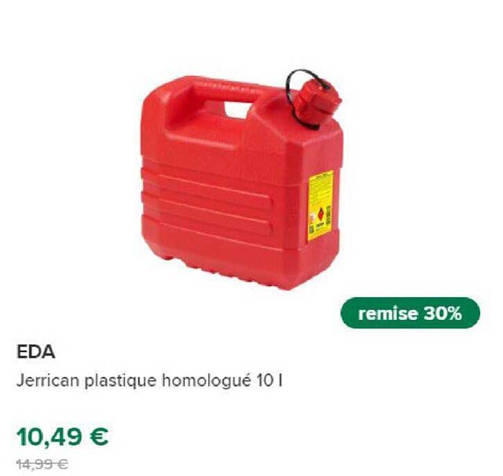 Jerrican Plastique Homologué 10 L Eda