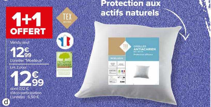 l'oreiller "moelleux" tex home