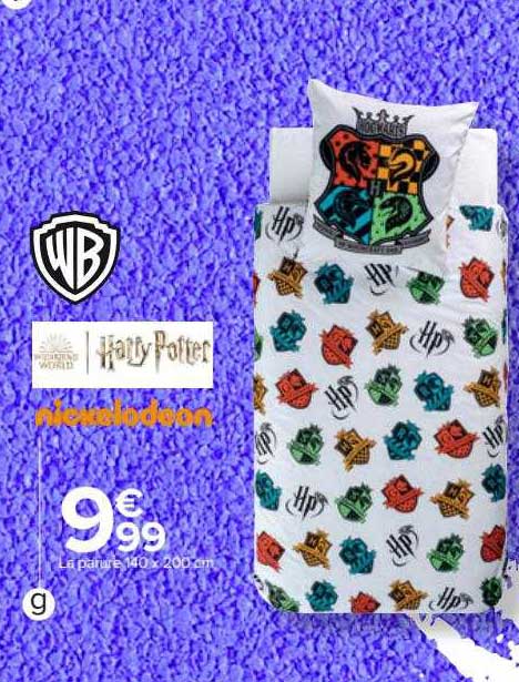 la parure 140 x 200 cm wb, harry potter, nickelodeon