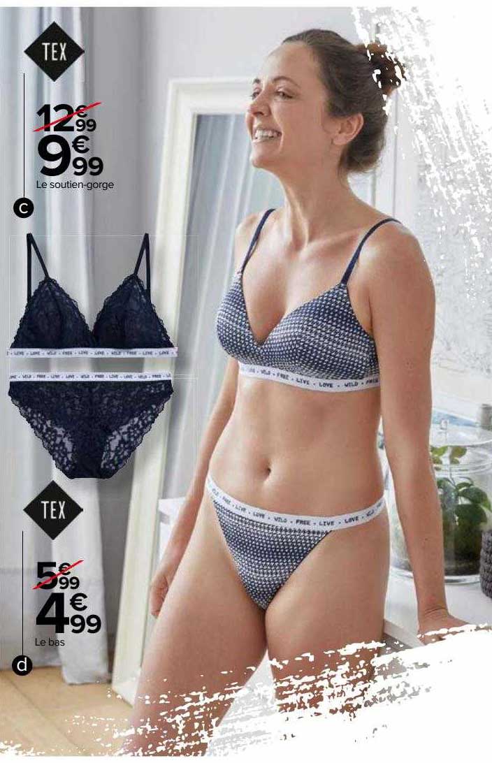 le soutien-gorge tex, le bas tex