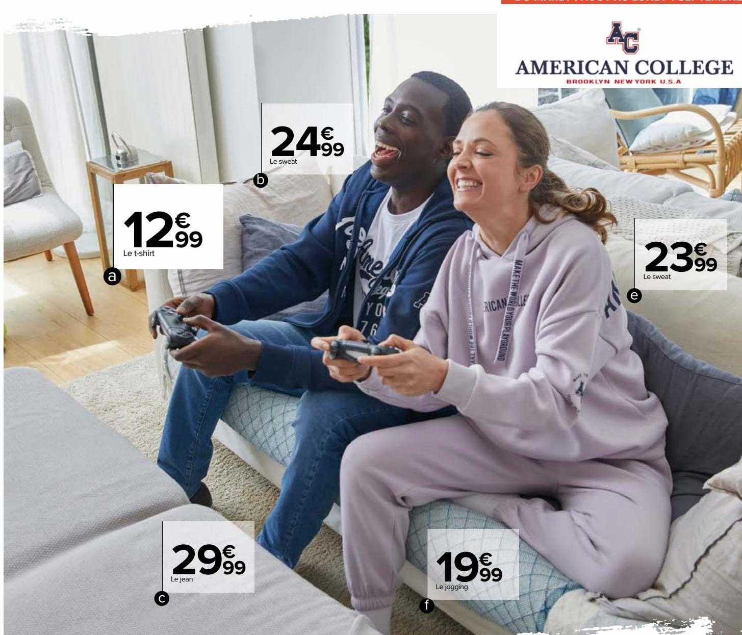 le t-shirt, le jean, le sweat, le jogging american college