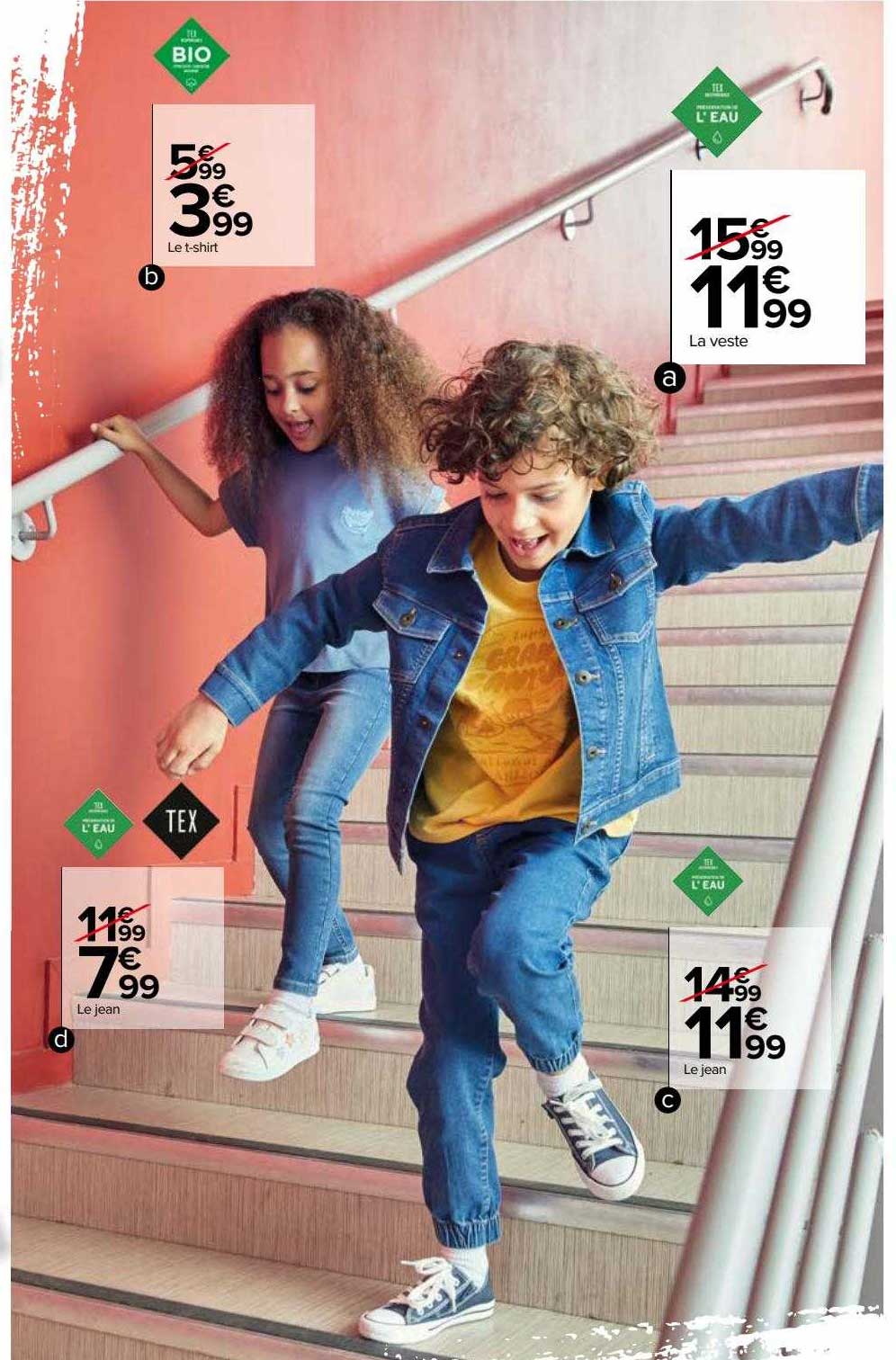 le t-shirt, le jean tex, la veste, le jean