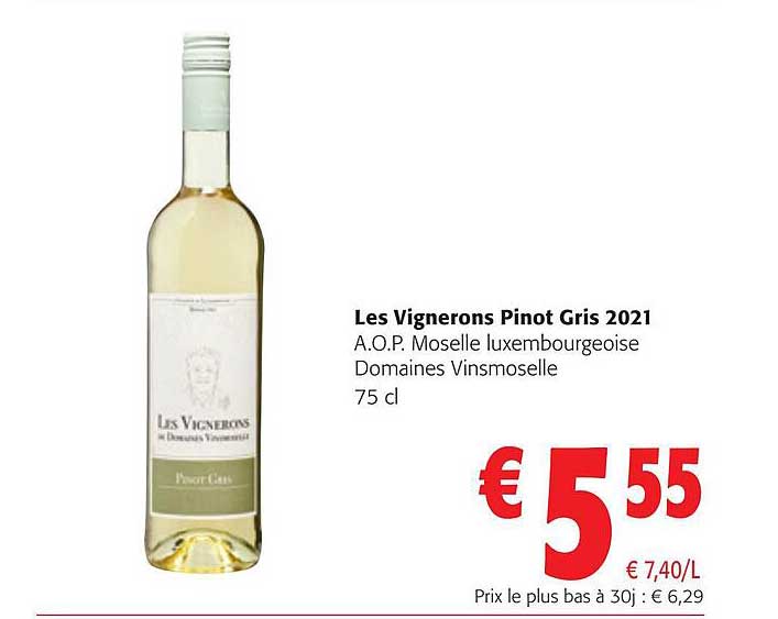 les vignerons pinot gris 2021