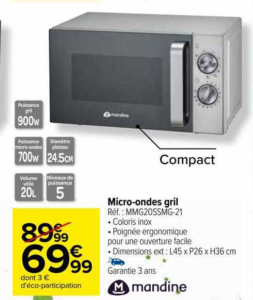 micro-ondes gril mandine