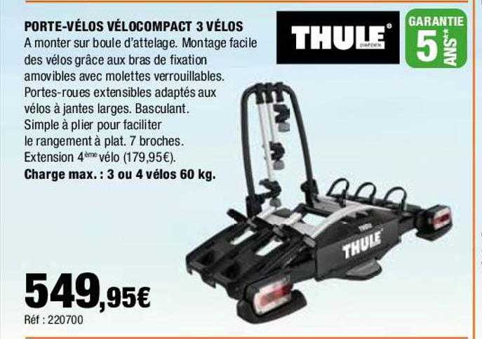porte-vélos vélo compact 3 vélos thule