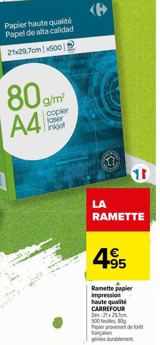 Ramette Papier Impression Haute Qualité Carrefour