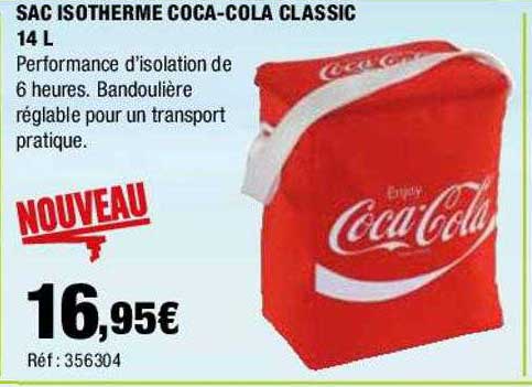 sac isotherme coca-cola classic 14l