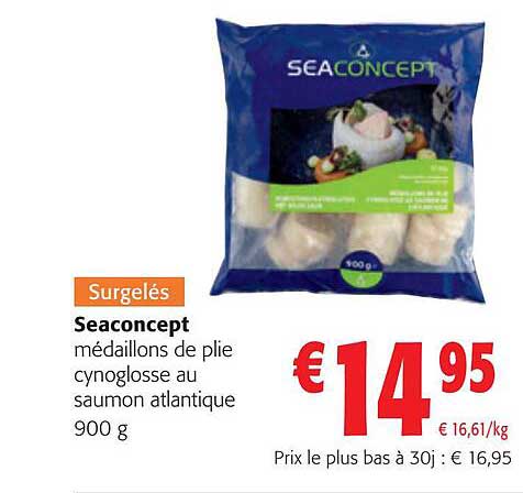 seaconcept médaillons de plie cynoglosse au saumon atlantique