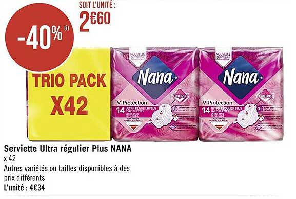 Serviette Ultra Régulier Plus Nana