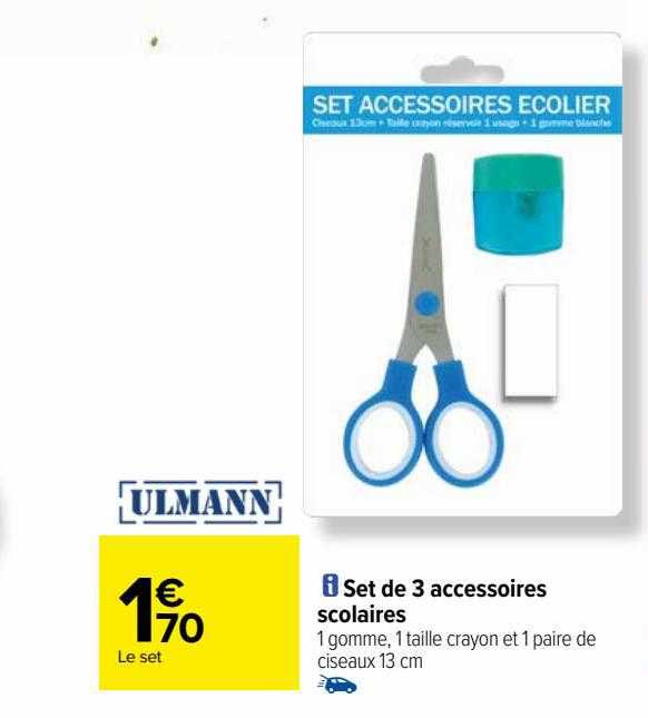 Set De 3 Accessoires Scolaires Ulmann