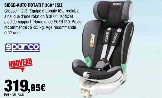 siège-auto rotatif 360° isiz sparco