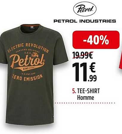 tee-shirt homme pétrol industries