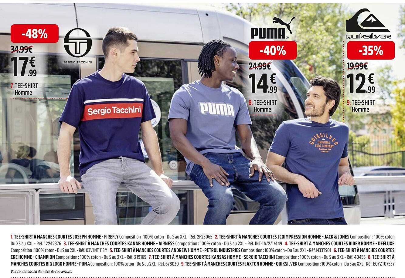 tee-shirt homme sergio tacchini, tee-shirt homme puma, tee-shirt homme quiksilver