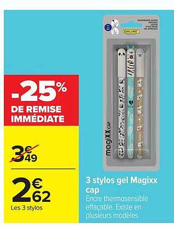 3 stylos gel Magixx cap
