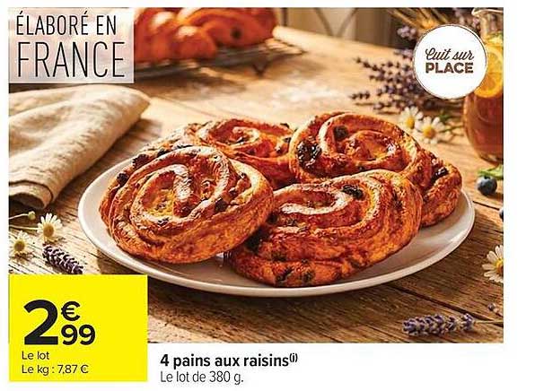 4 pains aux raisins