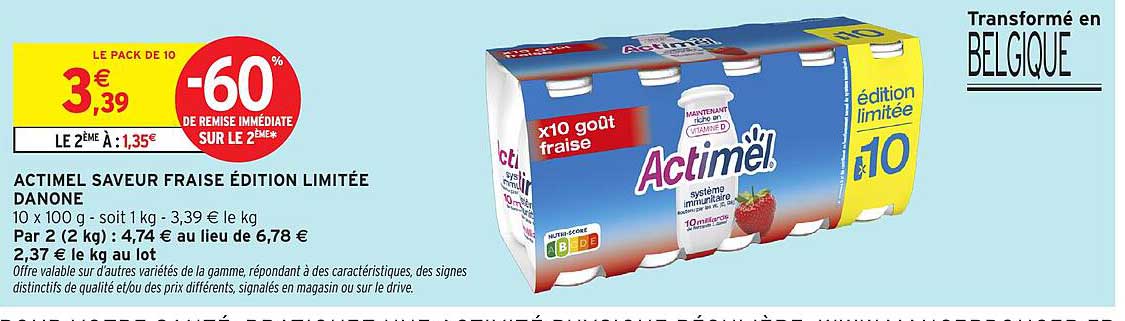 Actimel saveur fraise édition limitée